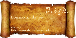 Doszpoly Éva névjegykártya